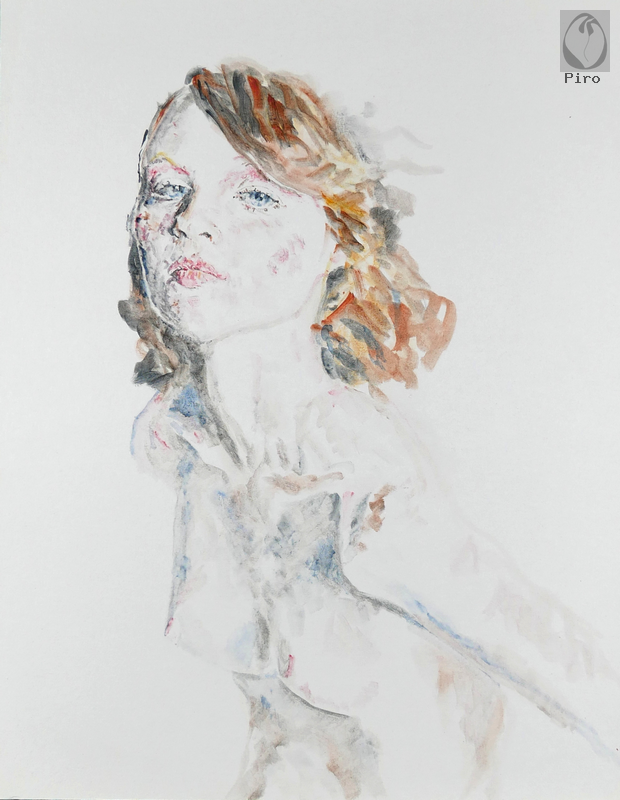 oil on paper - olio su carta di Piro
